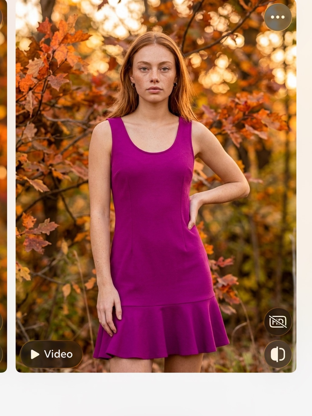 Boston Proper Fuchsia Sleeveless Mini Dress with Ruffle Hem